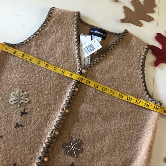 Wool Vest Vintage 90’Sag Harbor Boiled Wool Vest S - Picture 4 of 11